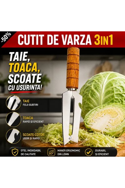 Generic Brand Cutit pentru Varza 3 in 1, Feliator si Razatoare pentru Varza s...