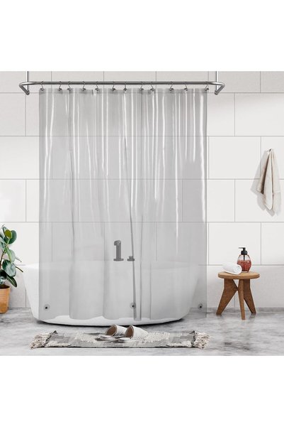 Generic Shower Curtain Liner - Clear Black Premium PEVA Shower Liner with 3 M...
