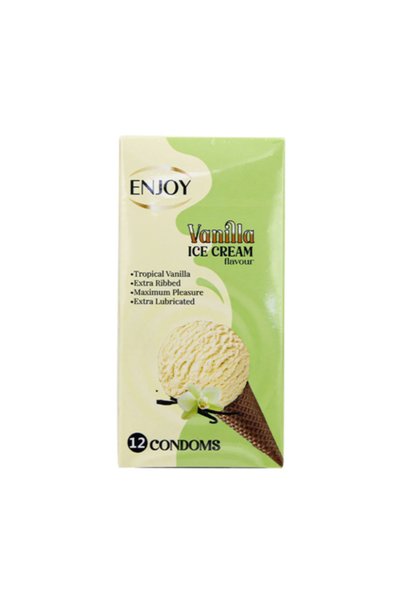 Enjoy Vanilla Ice Cream Flavour Premium Condoms – 12 Pcs