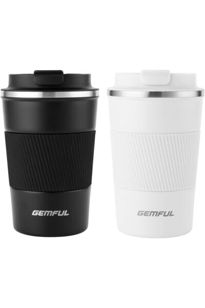 Generic Coffee Travel Mug with Spill Proof Lid 380ml 2 Pack