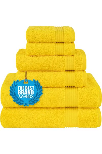Generic Turkish 6 Piece Towel Set for Bathroom Soft Absorbent Dry
