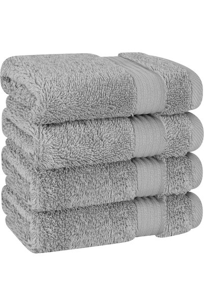 Generic 100% Cotton Turkish Washcloth Set for Bathroom, 4 Piece Soft Absorben...