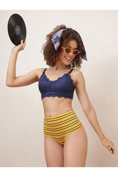 Clovia By Styli Striped High Waist Hipster