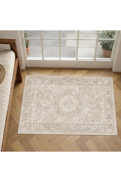 Generic Vintage Door Mat 60x90cm Beige Entrance Small Rugs Retro Washable Car...
