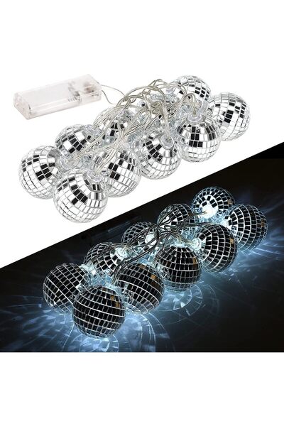 Generic Led Disco Ball String Lights, 20 Pcs Mirror Led Party Light Glass Bal...