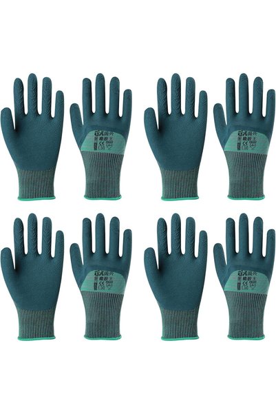 Generic Gardening Gloves, 4 Pairs Breathable Rubber Coated Waterproof Outdoor...