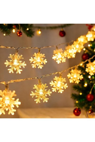 Generic Christmas String Lights, 15M 150 LED Warm White Snowflake Lights Chri...