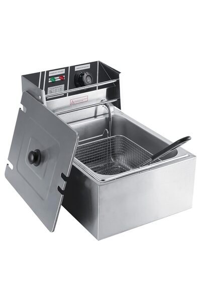 Ejoyous 6L Electric Deep Fryer, Stainless Steel Commercial Fryer With Baskets