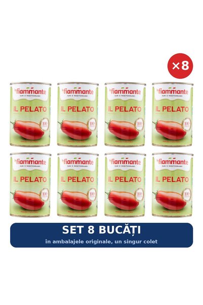 La Fiammante Set 8 x Roșii decojite La Fiammante, 400 g