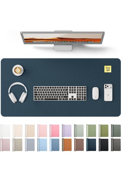 Generic Leather Office Desk Mat, Mouse Pad Xxxl, Dark Blue, 900x430mm