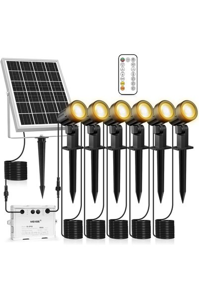 Generic 6 in 1 Solar Spotlights Outdoor with Remote LED Solar Landscape Lighting