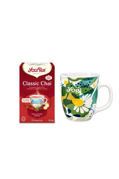 Yogi Tea Pachet Ceai bio Classic, 17 pliculete 37.4g si Cana de portelan pent...