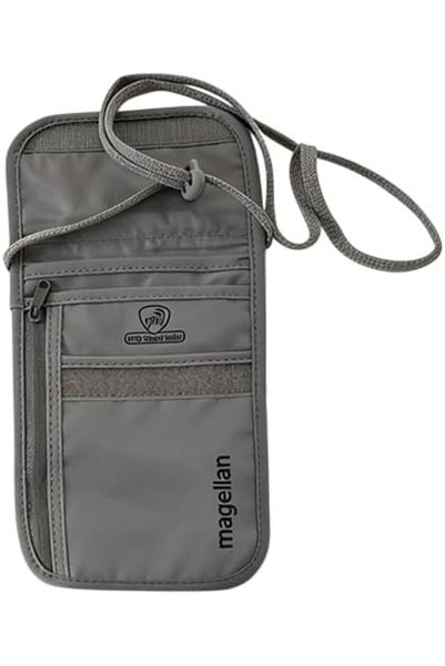 Generic RFID Neck Wallet, Lightweight Hidden Travel Passport Holder with Mult...