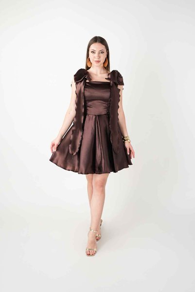 BEYBOS Rochie mini prințesă din țesătură din organza și satin - MARO