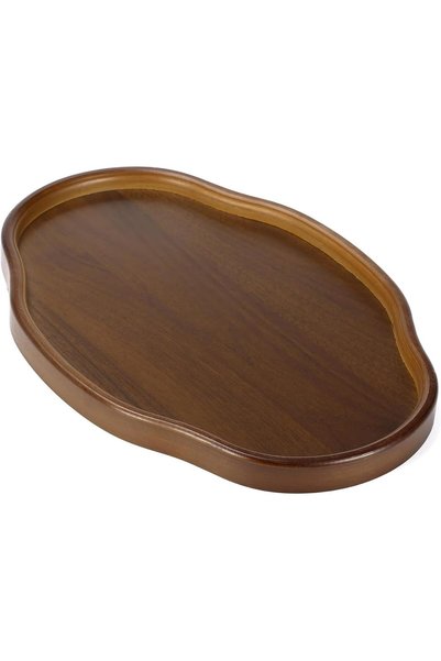Generic Walnut Wood Serving Tray, Handcrafted Recycled Vintage Irregular Shap...