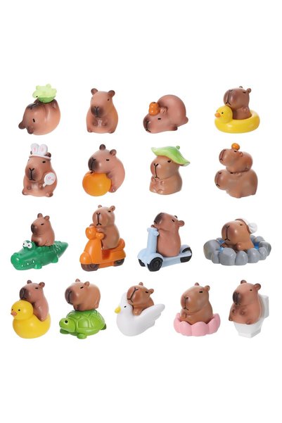 TERRIFI Capybara Figures Set, Mini Cute Resin Capybara Figurines, Tiny Animal...