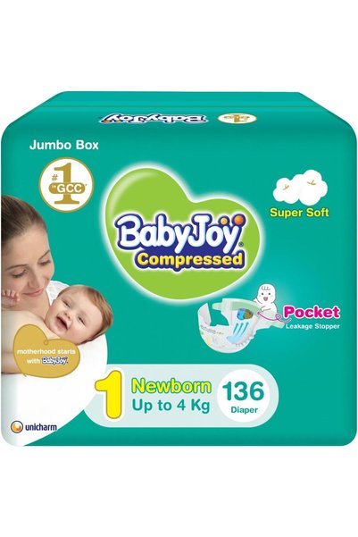 Generic Compressed Diamond Pad Diaper Jumbo Box Newborn, Size 1, 136 Count, U...