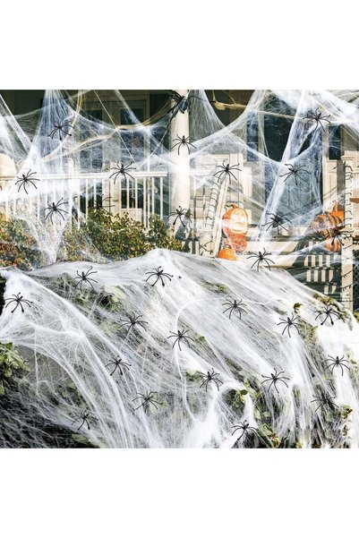 Generic Spider Web Decorations with 100 Extra Fake Spiders, Super Stretchy Co...