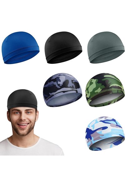Generic 6 Pieces Cooling Skull Caps and Moisture Wicking Beanie for Men and W...