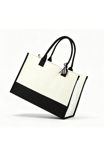 Generic Stylish Laminated Canvas Beach Tote - Large Reusable Shopping Bag - D...