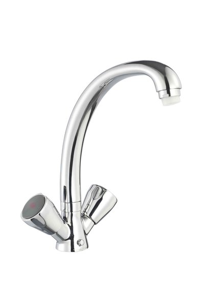 HESANIT Classic 430100710 Deck Mounted Kitchen Sink Mixer Tap, Dual Handle, 2...