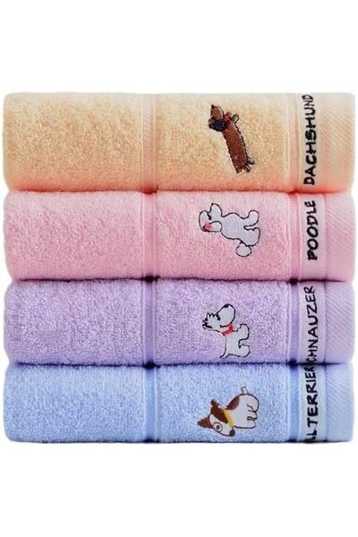 Generic 4 Pcs Kids Washcloth Towels, Cotton Children's Facial Towel, Soft Abs...