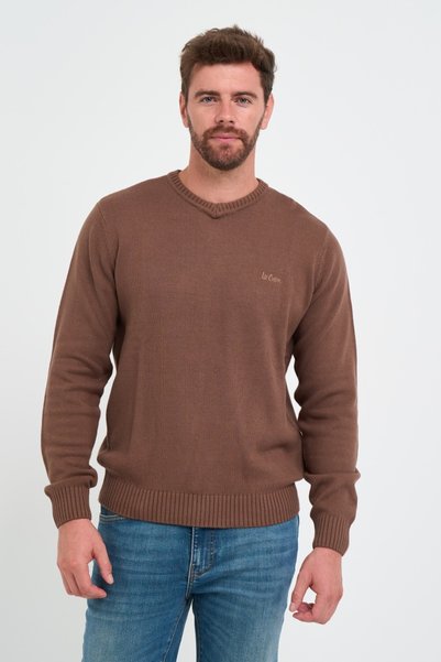 Lee Cooper - Pulover bărbat de culoare uniformă cu logo