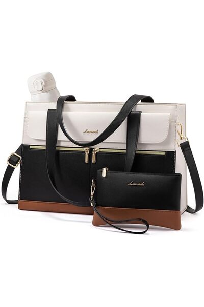LOVEVOOK Laptop Bag for Women 15.6 Inch Tote Work Professional Leather Comput...