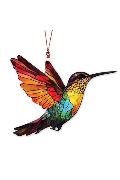 KASTWAVE Hummingbird Ornament Hanging Decoration, 4 Inch Colorful Acrylic Bir...