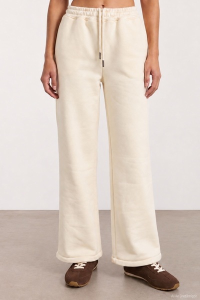 Quzu Women's Sweatpants PNT02854 CREAM