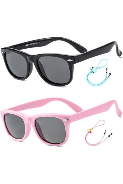 Generic Pack of 2 Flexible Kids Sunglasses Polarized Sun Glasses Girls Boys S...