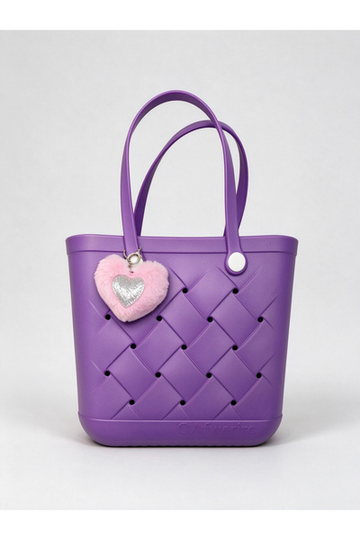 Take Two By Styli Purple Quilted-Look Tote Bag