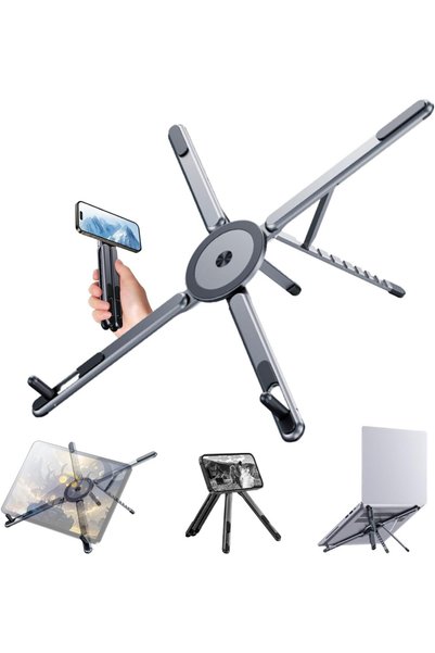 Generic Multi-Device Magnetic Stand Compatible, Foldable Aluminum Alloy 3-in-...