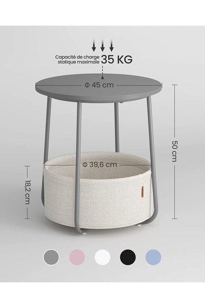Talis Side table, Talis, Grey-White, 45×45×51 cm
