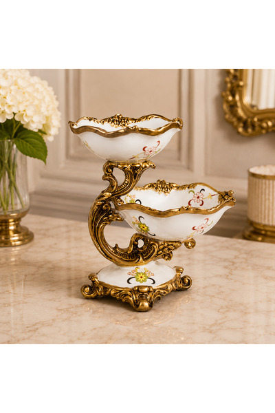 Iliadis Alexandros Raft decorativ cu două boluri "Royal Elegance" – suport or...