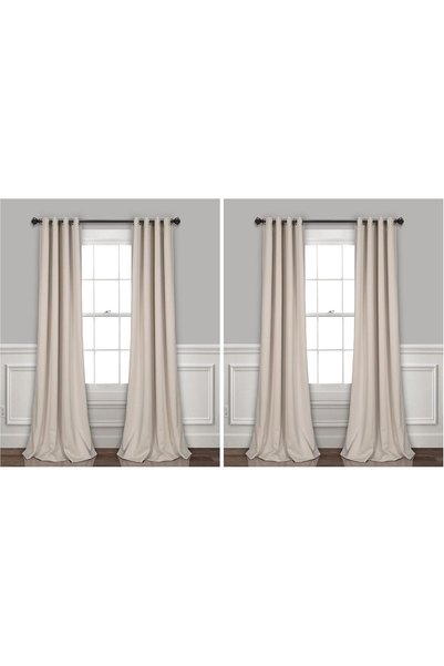 Generic Insulated Grommet Blackout Curtains Panel Pair, 52"W x 84"L, Wheat (P...