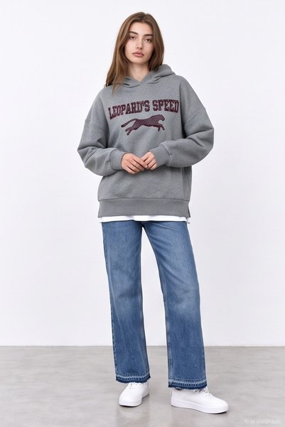Quzu Unprinted Women's Sweatshirt SWT02889 Heather Gray