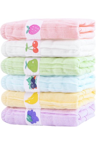 Generic Muslin Washcloths, 6 Pack Baby Soft Absorbent 100% Cotton Wash Cloths...