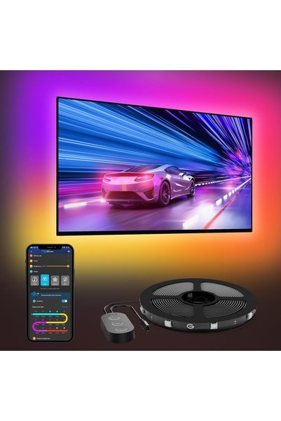 Generic إضاءة خلفية لتلفزيون LED، شريط LED ذكي RGBIC بطول 2.4 متر لتلفزيونات ...