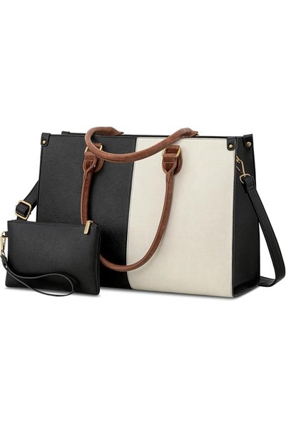 LOVEVOOK Laptop Bag for Women, 15.6 inch Laptop Tote Bag Vintage Work Bags fo...