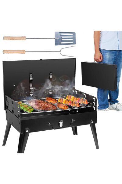 West Biking Biki Portable Charcoal Grill, Small BBQ Grill Outdoor Folding Bar...