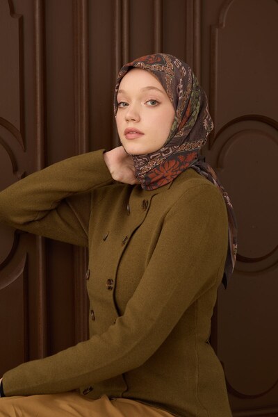 Silk Home Velora Scarf, Ethnic Charcoal Grey