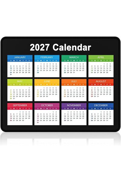 Generic لوحة ماوس بتقويم 2027، لوحة ماوس صغيرة غير قابلة للانزلاق للمكتب، بال...