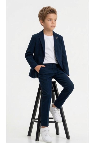 carino's kids Double Boys' Suit (Unlined) Stretch Fabric Jacket, Pants, and T-Shirt for Special Occasions—April 23