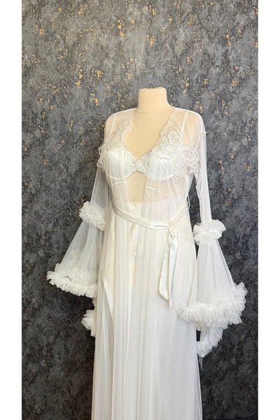 Loviana belle Butterfly, long robe and nightgown set with tulle details (in a box)