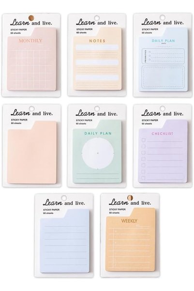 Generic 8 Pack Planner Sticky Note Pads Set, 60 Sheets per Pad for Daily, Wee...