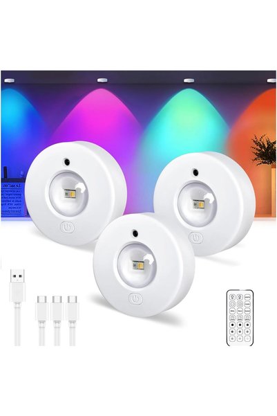 Generic أضواء مطبخ قابلة لإعادة الشحن تحت الخزائن، أضواء LED متغيرة الألوان R...
