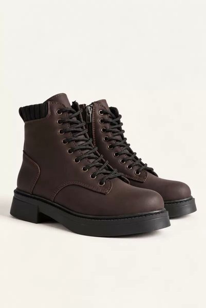 VelasBySerhat Women's Dark Brown Winter Boots with Thick Soles, Tr01Mk05B.