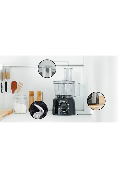 Bosch MCM3231B Robot de bucătărie MultiTalent 3 800 W Negru, Negru
