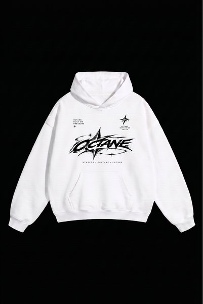 DASH WEAR Unisex Oversized Octane Printed Hooded Sweatshirt—2-Ply Cotton Hood...